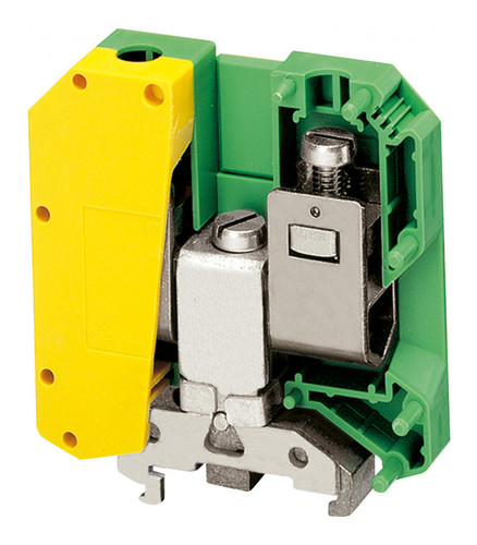 Клемма для заземления с винтовым зажимом Schneider Electric TERMINAL 50 мм², желто-зеленый, NSYTRV502PE