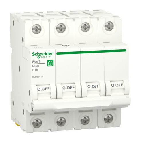 Автоматический выключатель Schneider Electric Resi9 4P 16А (B) 6кА, R9F02416