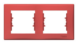 Рамка 2 поста SEDNA, горизонтальная, красный