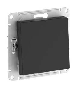Выключатель 1-клавишный Systeme Electric ATLASDESIGN, скрытый монтаж, быстрозажимные клеммы, карбон